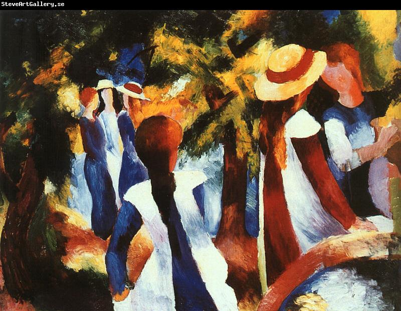 August Macke Girls Under Trees